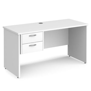 Maestro 25 straight desk 600mm deep with 2 drawer pedestal and panel end leg