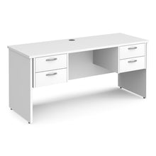 Load image into Gallery viewer, Maestro 25 straight desk 600mm deep with two x 2 drawer pedestals and panel end leg