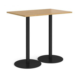 Monza rectangular poseur table with round bases Tables