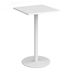 Monza square poseur table with flat round base Tables