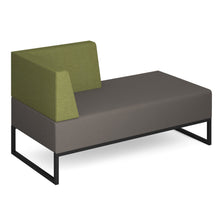 Load image into Gallery viewer, Nera modular soft seating double bench with left or right hand back and arm and black frame