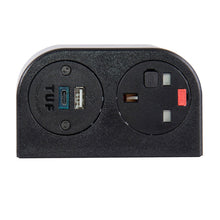 Load image into Gallery viewer, Phase multi-surface power module 1 x UK socket, 1 x TUF (A&amp;C connectors) USB charger