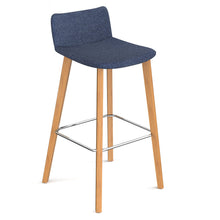Load image into Gallery viewer, Remy fully upholstered high stool with natural oak legs