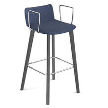 Load image into Gallery viewer, Remy fully upholstered high stool with black oak legs