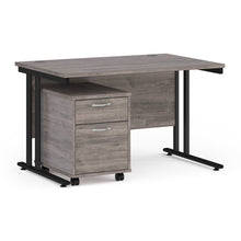 Load image into Gallery viewer, Maestro 25 straight desk with cantilever frame and 2 drawer pedestal
