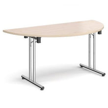 Load image into Gallery viewer, Semi circular folding leg table with straight feet Tables