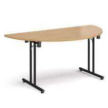 Load image into Gallery viewer, Semi circular folding leg table with straight feet Tables