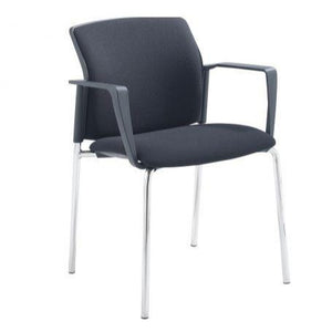 Santana 4 leg stacking chair fully upholstered - Fixed Arms
