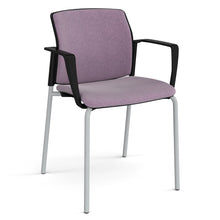 Load image into Gallery viewer, Santana 4 leg stacking chair fully upholstered - Fixed Arms