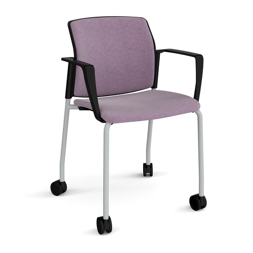 Santana 4 leg mobile chair fully upholstered - Fixed Arms