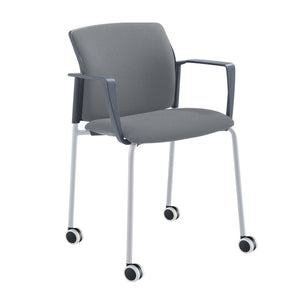 Santana 4 leg mobile chair fully upholstered - Fixed Arms