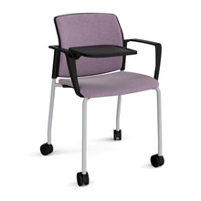 Load image into Gallery viewer, Santana 4 leg mobile chair fully upholstered - Arms and Writing Tablet