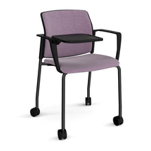 Load image into Gallery viewer, Santana 4 leg mobile chair fully upholstered - Arms and Writing Tablet