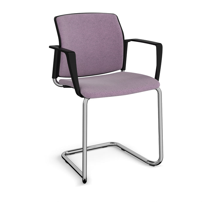 Santana cantilever chair with fabric seat and back - Fixed Arms