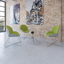 Load image into Gallery viewer, Shout fully upholstered lounge chair with chrome pyramid base