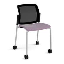 Load image into Gallery viewer, Santana 4 leg mobile chair with fabric seat and mesh back with Castors
