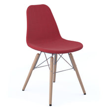 Load image into Gallery viewer, Suzi fully upholstered chair with arms and 4 oak wooden legs