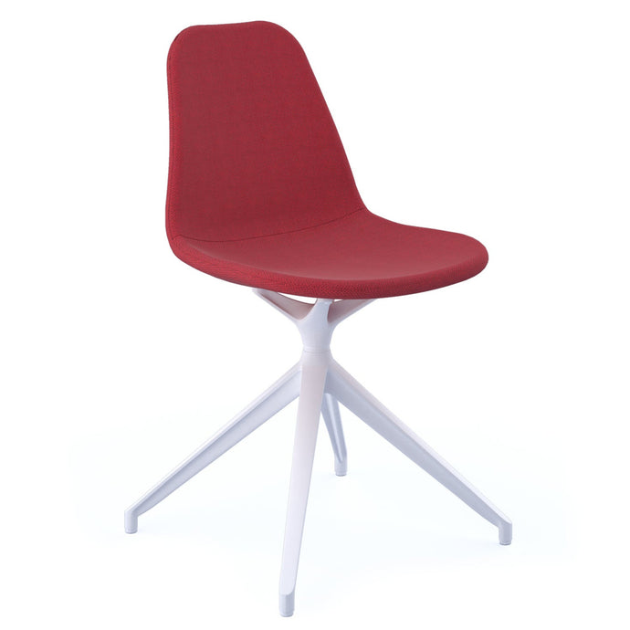 Suzi fully upholstered chair with white pyramid base