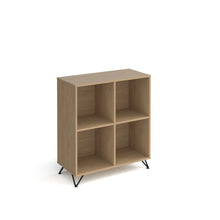 Load image into Gallery viewer, Tikal cube storage unit with open boxes and black hairpin legs
