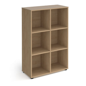 Universal cube storage unit with open boxes and glides