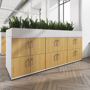 Wooden planter 800mm wide to fit on single wooden lockers